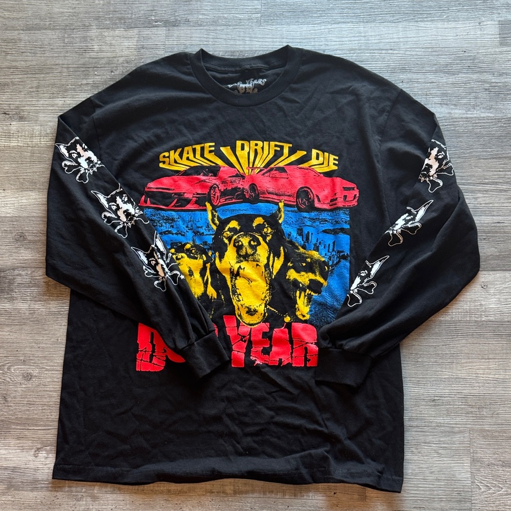 Black Graphic Long Sleeve Men’s Shirt